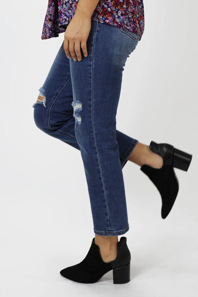 Jodi High Rise Cropped Straight Jeans- Holland