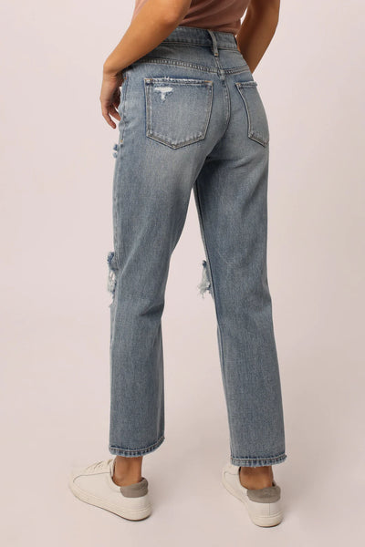 Jodi High Rise Cropped Straight Jeans- Seaview