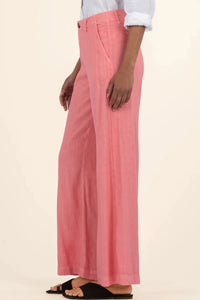 Meg Linen Wide Leg - Salmon