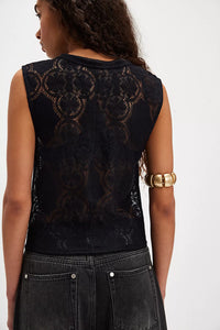 Free People Jae Knit Top - Black