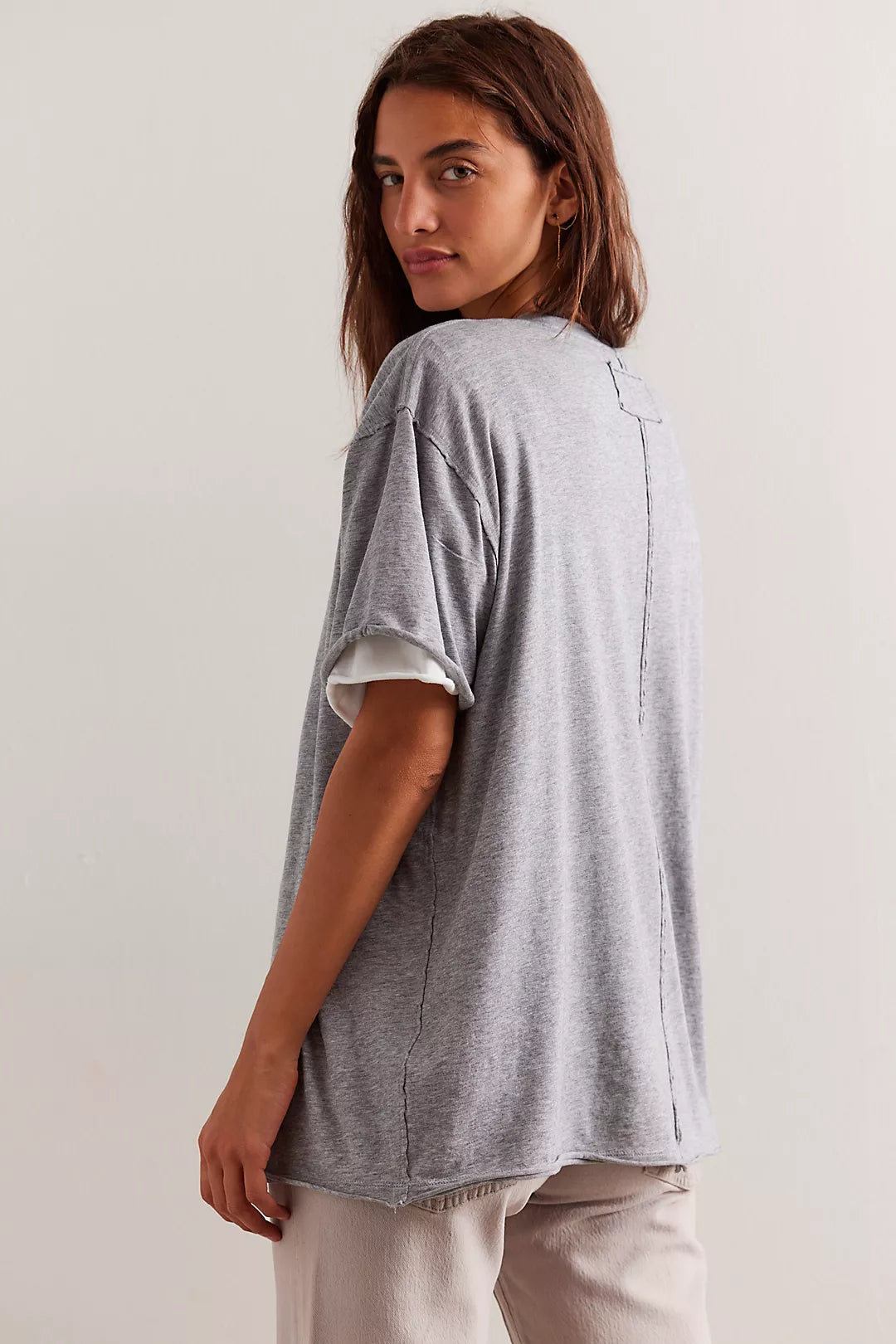 Free People Nina Tee- Heather Grey