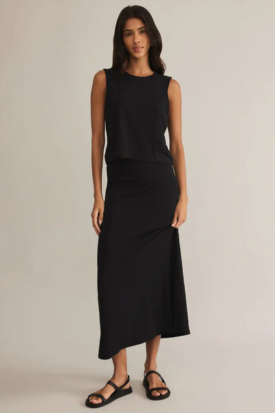 ZSupply Delavine Textured Midi Skirt - Black