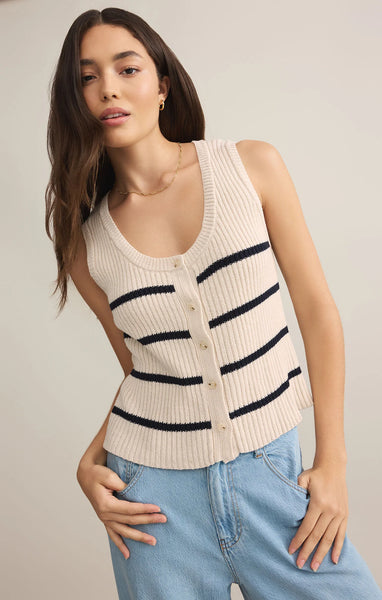 ZSupply Sycamore Stripe Sweater Vest - Sea Salt