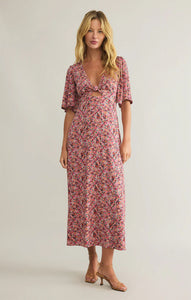 Zsupply Mavis Dulce Floral Midi Dress - Rose Mauve