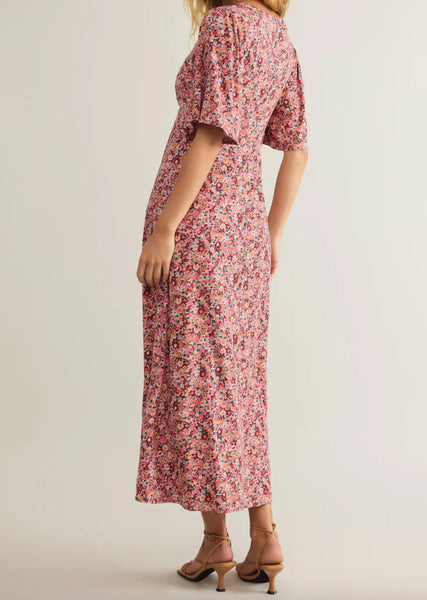 Zsupply Mavis Dulce Floral Midi Dress - Rose Mauve