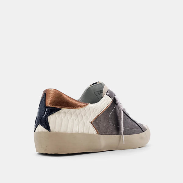 Paisley Star Sneakers- Bone Snake