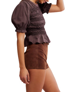 Free People Maxey Knit Top - French Chocolate