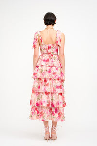 Jacquelyn Tiered Floral Dress - Pink Floral
