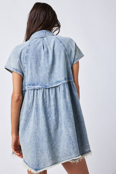 Free People Ronnie Denim Mini Dress- Worn In