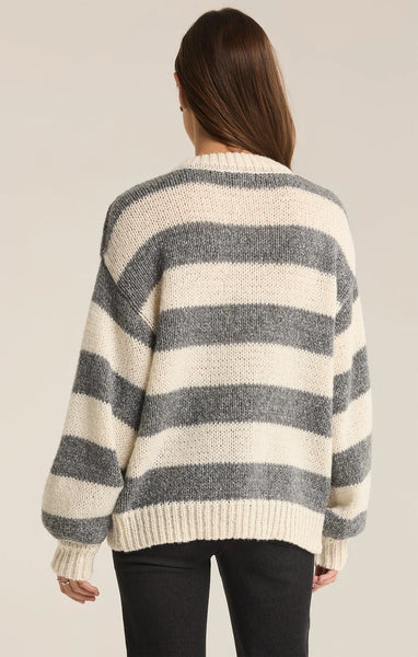 ZSupply Anders Striped Sweater- Heather Grey