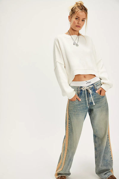 Free People We The Free Zambi Slouchy Jeans - Safari