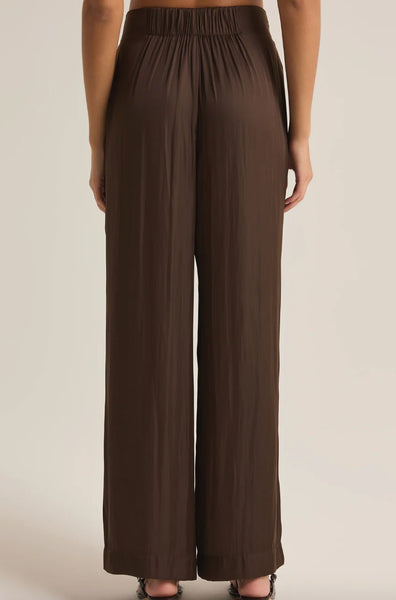 ZSupply Lisse Wide Leg Pant- Chocolate