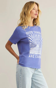 ZSupply Good Things Boyfriend Tee - Sky Blue