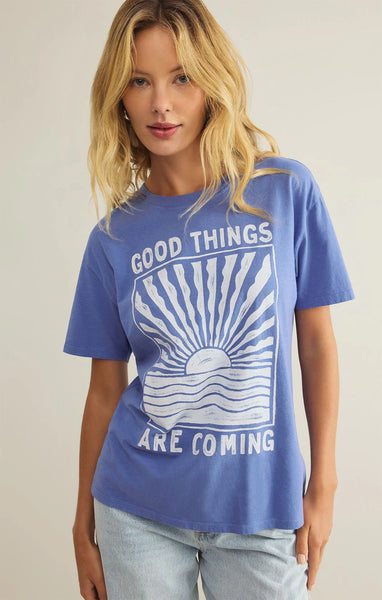 ZSupply Good Things Boyfriend Tee - Sky Blue