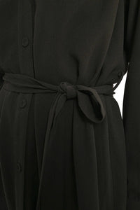 Woven Shirt Dress - Black