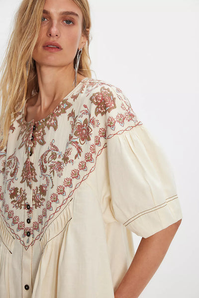 Free People Orson Mini Dress - Ivory Combo