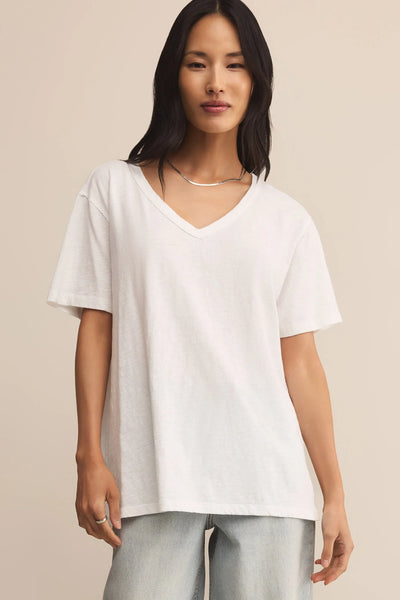 ZSupply Lively Slub V-Neck Tee - White