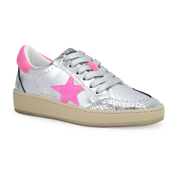 Denisse Star Sneaker- Washed Silver Pink