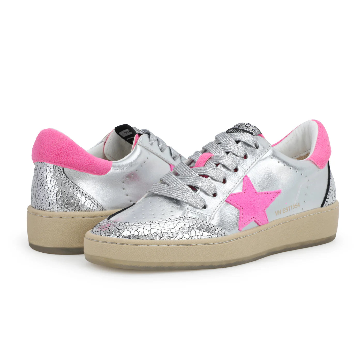 Denisse Star Sneaker- Washed Silver Pink