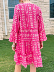 Selden Jacquard Dress - Pink/Gold