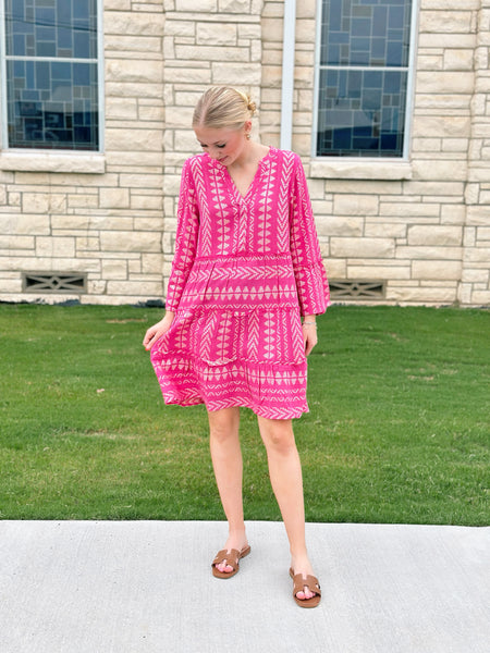 Selden Jacquard Dress - Pink/Gold