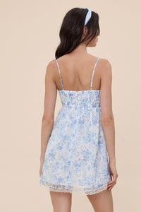 Floral Chiffon Lace Mini Dress - Song Of The Seas
