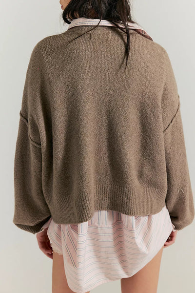 Free People Cool Of The Night Cardi - Mocha Melange