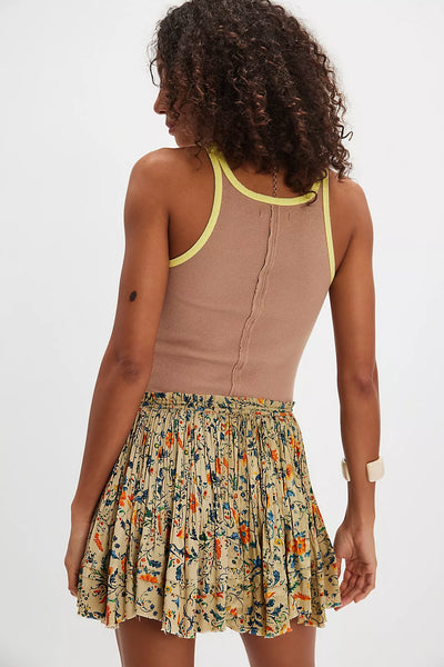 Free People One Third Charm Printed Mini Skirt - Green Combo