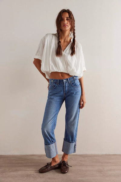 Free People Slim Shade Selvedge Jeans- True Blue