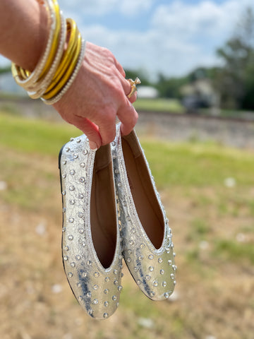 Steve Madden Leni Flat -Silver Rhinestone