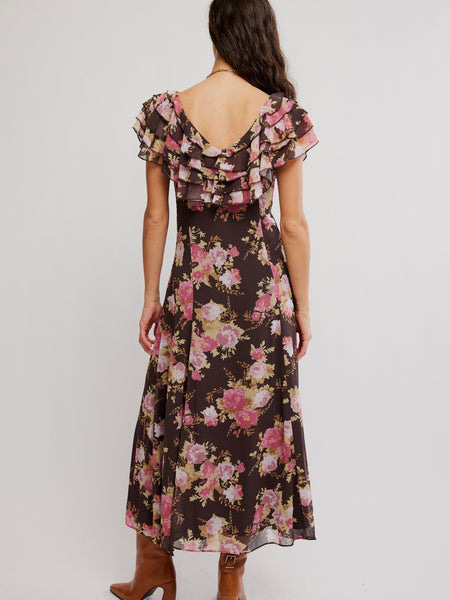 Free People Forsythia Maxi Dress - Deep Fudge Combo