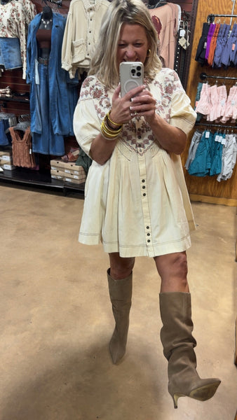 Kiki Kitten Heel Boots - Tan Suede