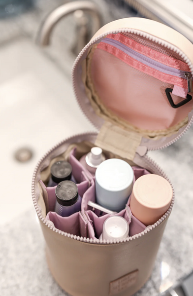 Toiletry Bag- Livin My Happy Life (Tan)
