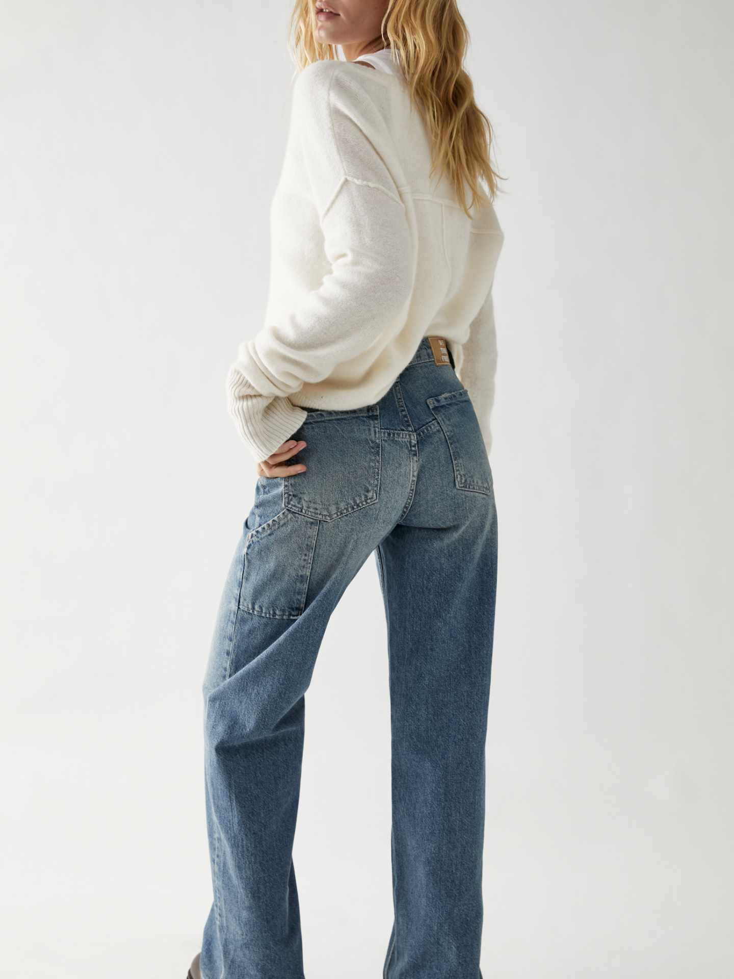 Free People Tinsley Baggy High Rise- Hazey Blue