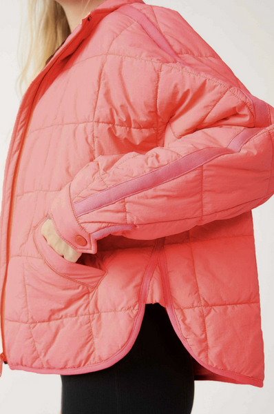 Free People Pippa Packable Puffer- Neon Coral