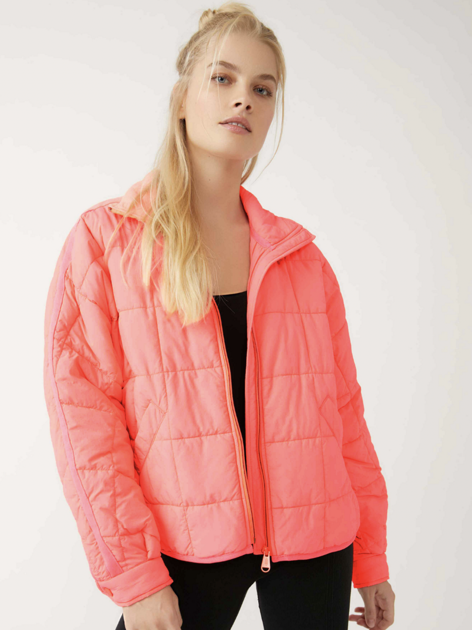 Free People Pippa Packable Puffer Neon Coral Davis Country Store