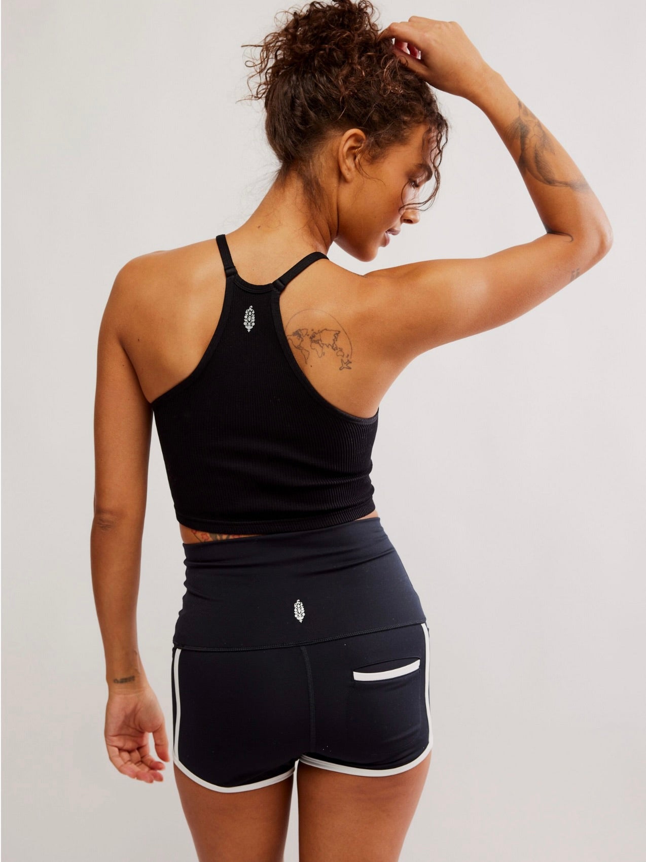 Free People Happiness Runs Crop Tank - Black