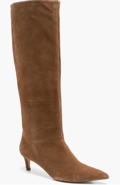 Kiki Kitten Heel Boots - Tan Suede
