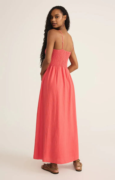 ZSupply Bayside Linen Maxi Dress- Persimmon