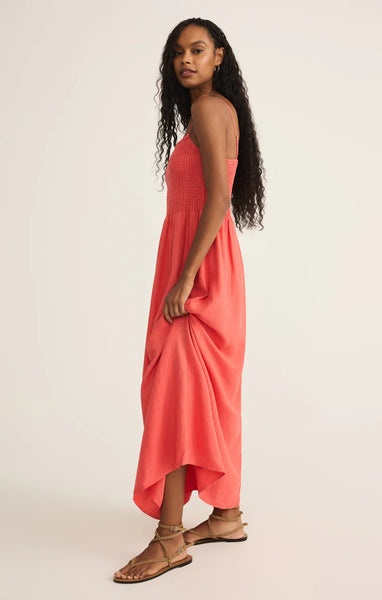 ZSupply Bayside Linen Maxi Dress- Persimmon