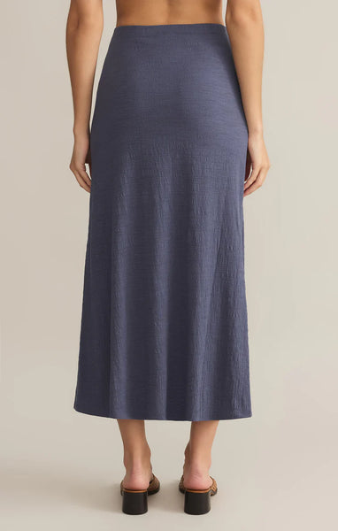 ZSupply Delavine Textured Midi Skirt - Worn Blue