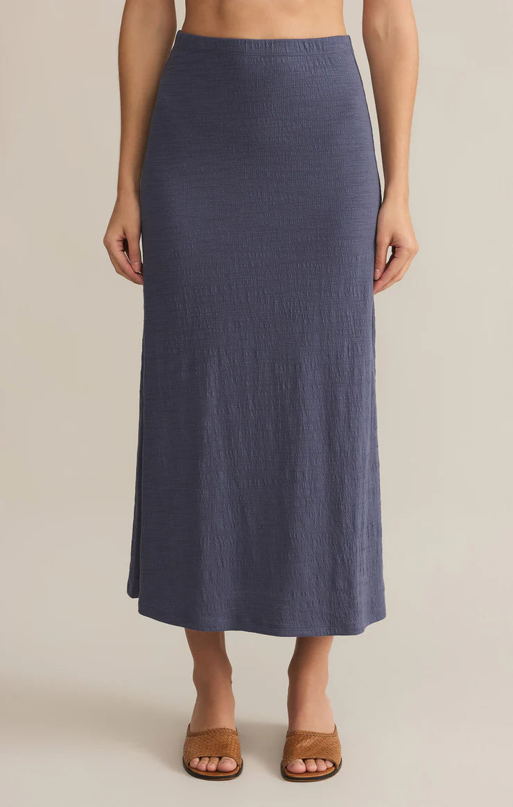 ZSupply Delavine Textured Midi Skirt - Worn Blue