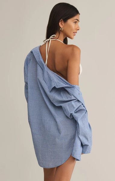 ZSupply Seaport Striped Button Up - Sky Blue