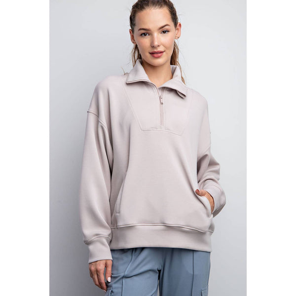 Scuba Quarter Zip Funnel Neck Pullover - All