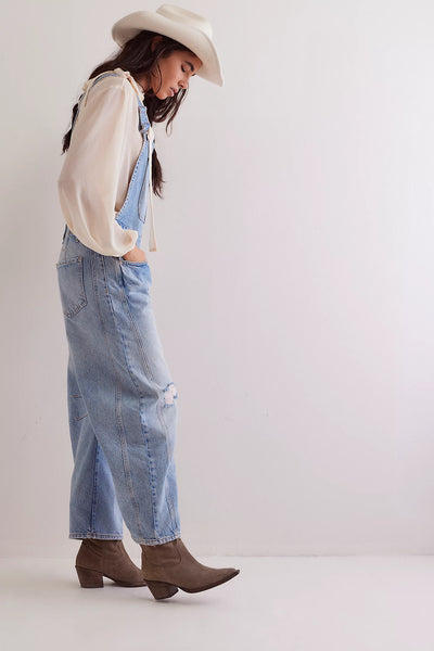 Free People Good Luck Barrel Overalls- Going Steady