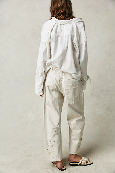 We The Free Moxie Pull-On Barrel Jeans-White