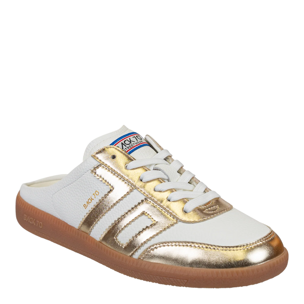 Back 70 EASTER -Metallic Gold Backless Sneakers