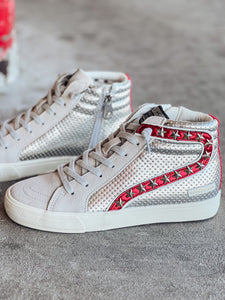 Bailey Star Sneaker- Red/ Silver Multi