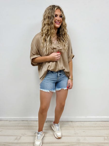 Glam Top- Taupe