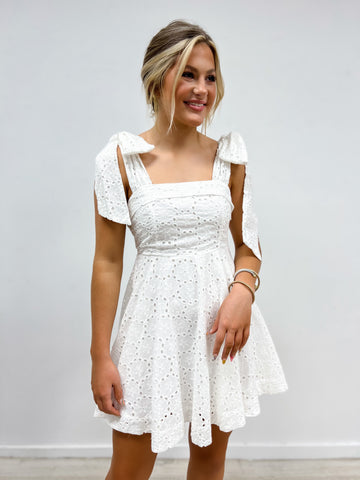 Eyelet Mini Dress